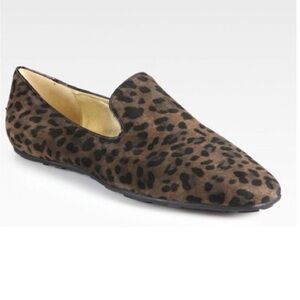 Jimmy Choo Leopard Suede Loafers-Sz 37